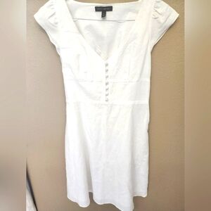 White linen mini dress